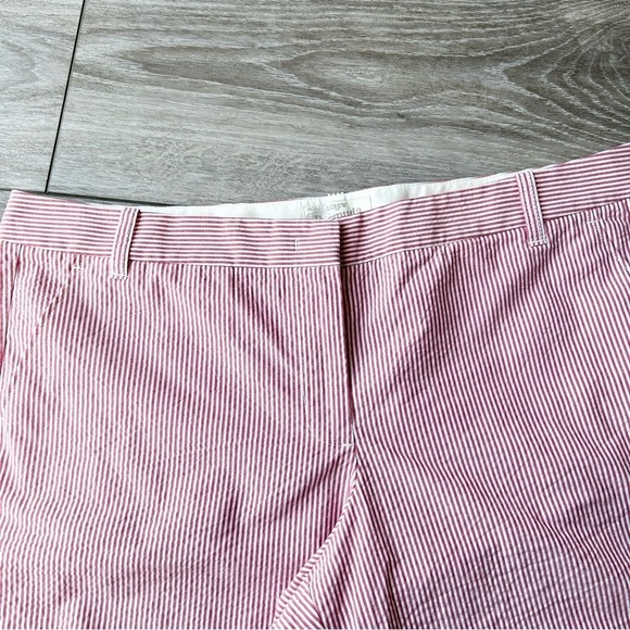 J.Crew RED AND WHITE STRIPED BURMUDA SHORTS - Picture 3 of 9
